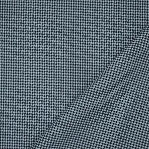 Black-Light Blue Wool Polyester Micro Houndstooth Woven Suiting Fabric