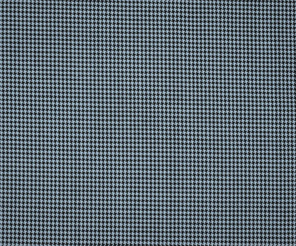 Black-Light Blue Wool Polyester Micro Houndstooth Woven Suiting Fabric