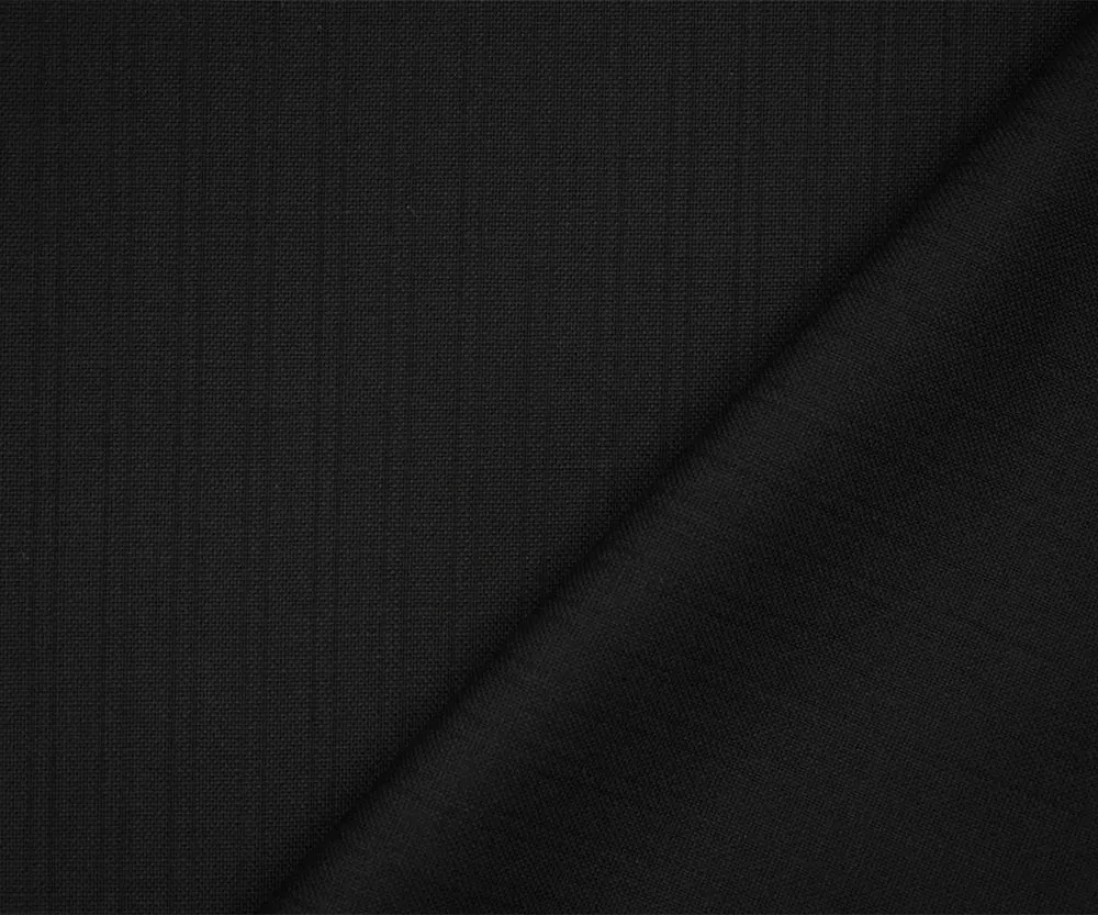 Black Tropical Wool Stripe Woven Shirting Fabric