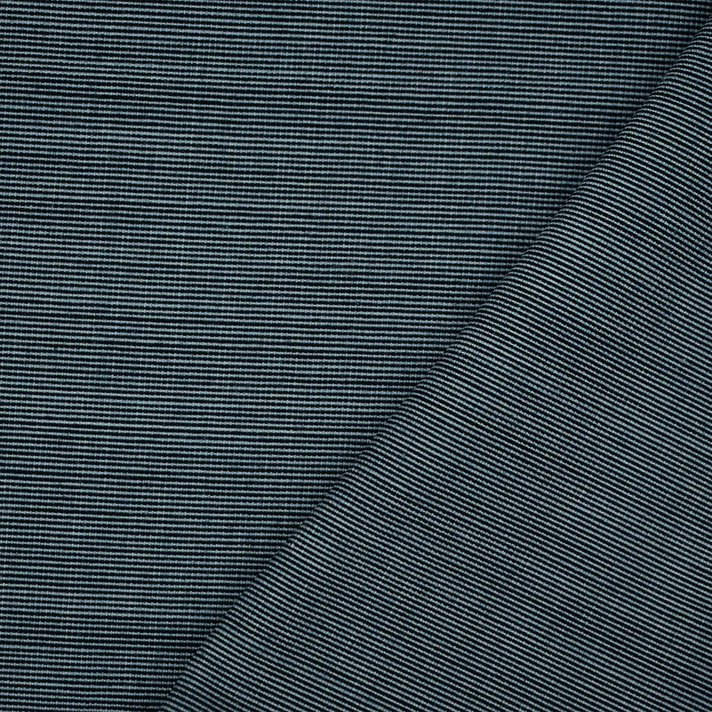 Blue-White Polyester Wool Striped Pattern Shirting Fabric