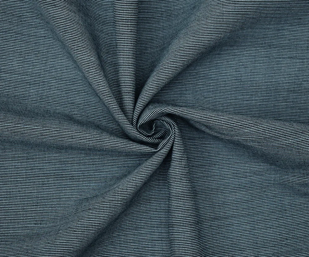 Blue-White Polyester Wool Striped Pattern Shirting Fabric