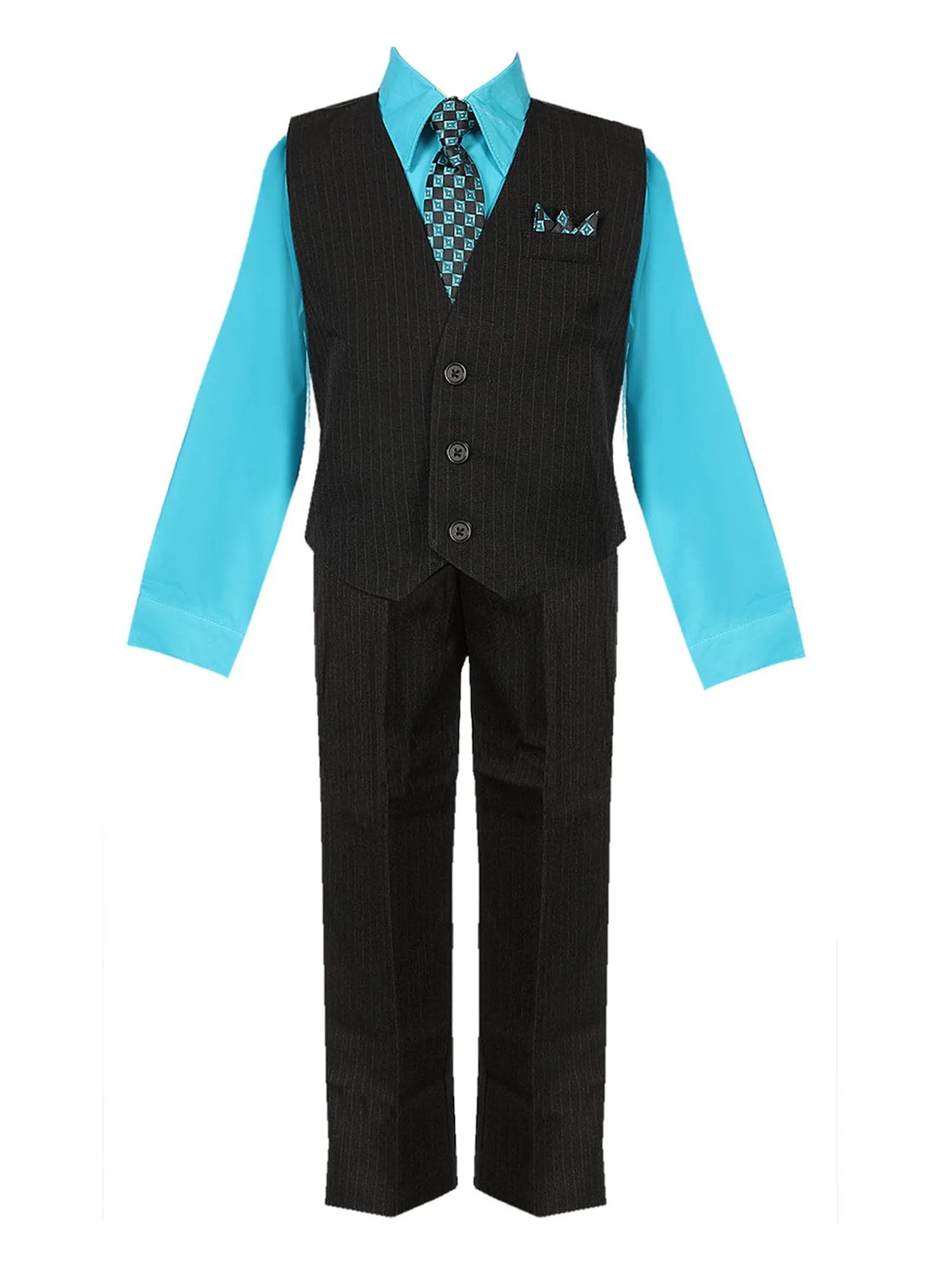 Boys Multi Color Shirt Necktie Striped Pants Vest Christmas Suit 2-20