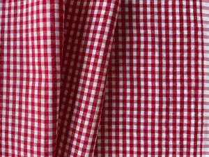 Charming Cherry & White Cotton Gingham Seersucker (Made in Italy)