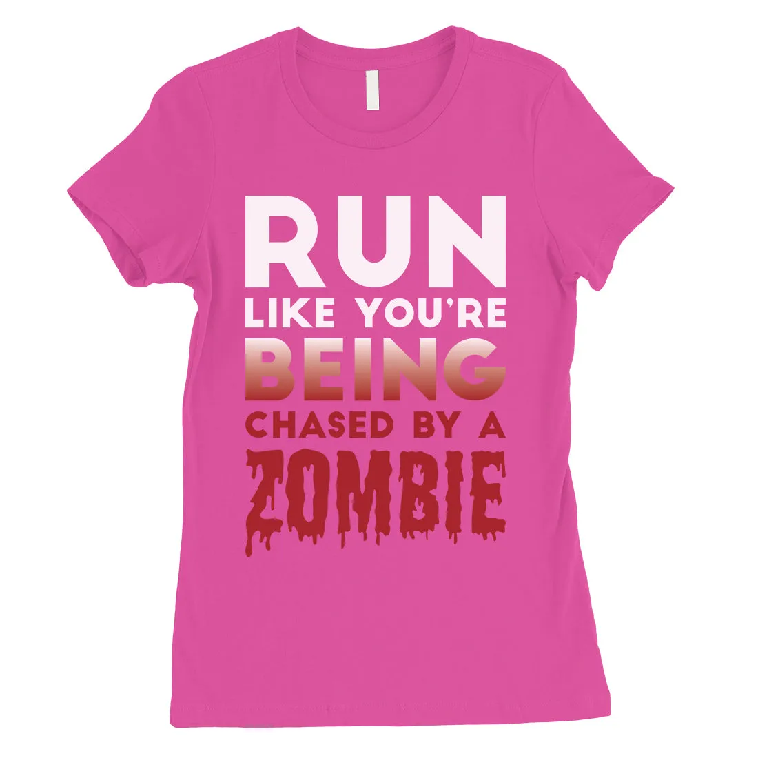 Chased By Zombie Womens Scared Funny Great Perfect T-Shirt Gag Gift