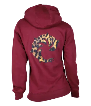 Cheetah Baby Ladies Zip Up Hooded Sweatshirt