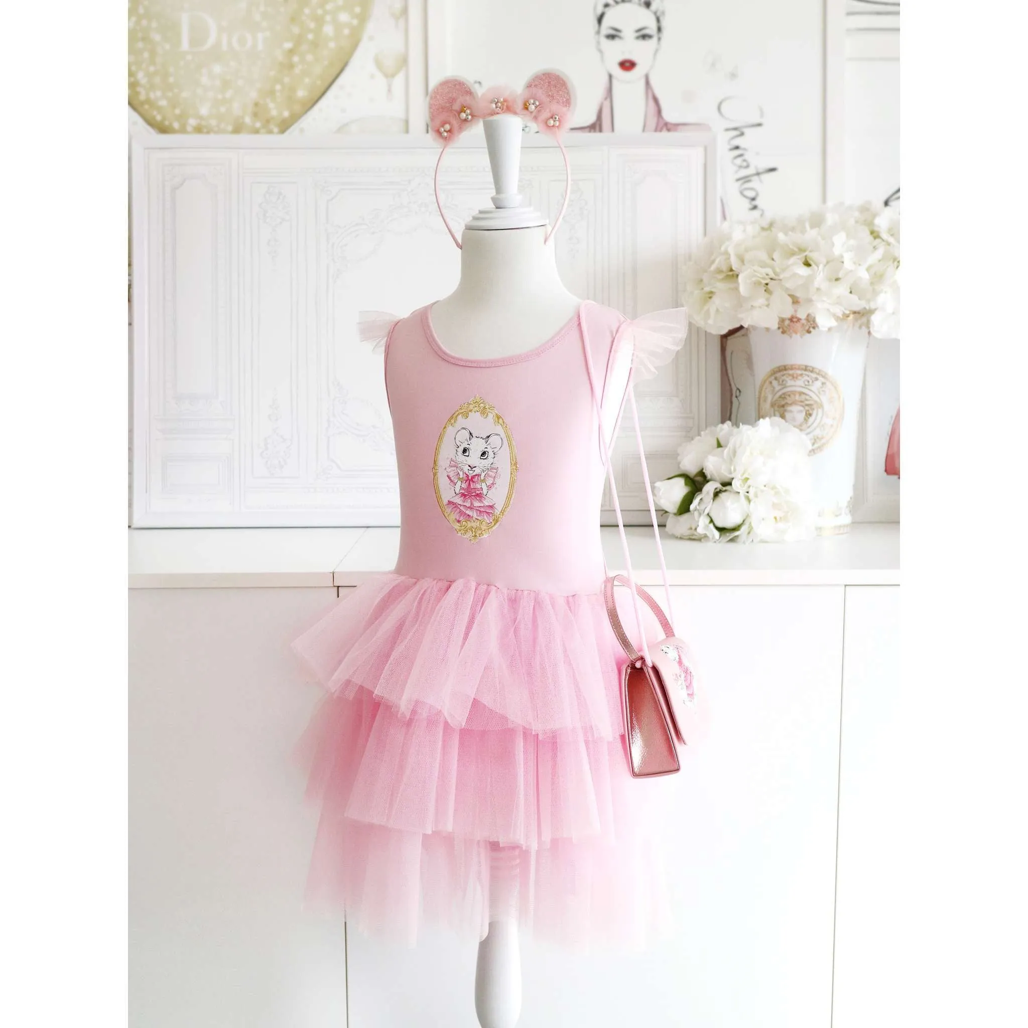 Claris Fashion Tulle Dress in Pink