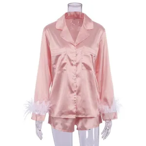 Collar Sleepwear Suits Pajamas