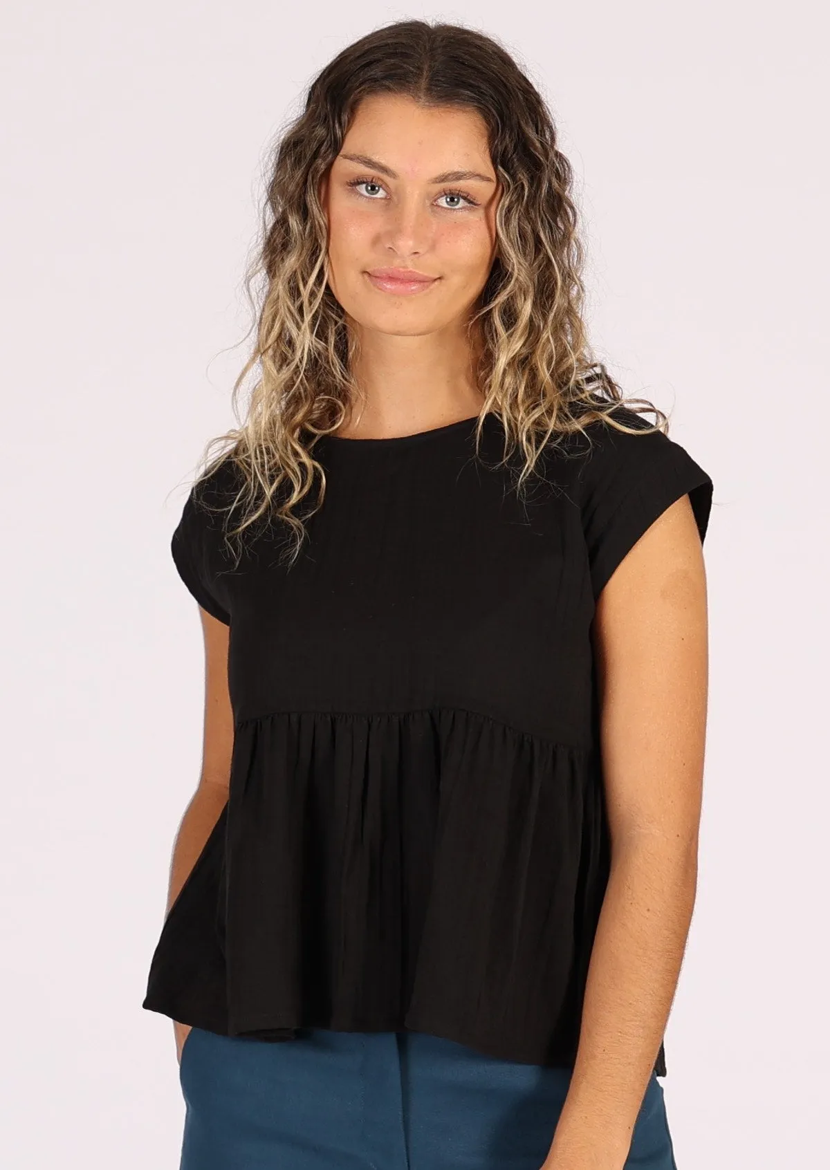 Cotton Thrills Top Black