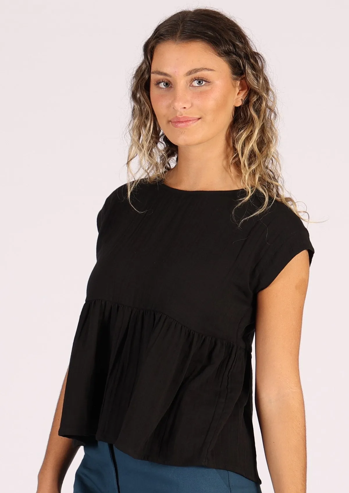 Cotton Thrills Top Black