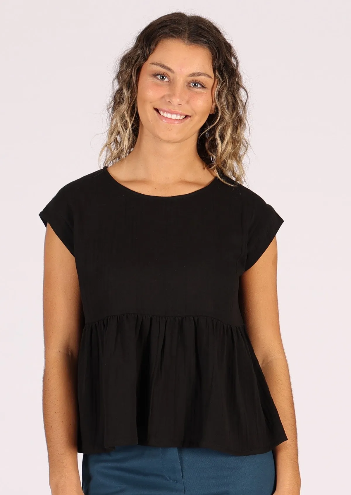 Cotton Thrills Top Black