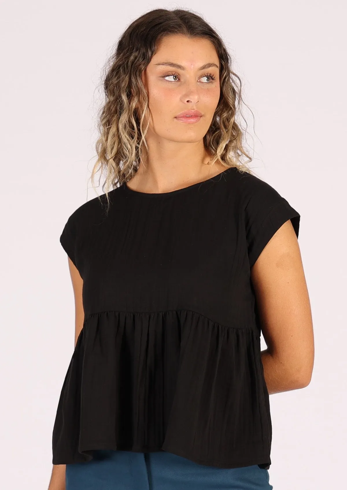 Cotton Thrills Top Black