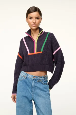 CROPPED HAMPTON SWEATER | NAVY MULTI