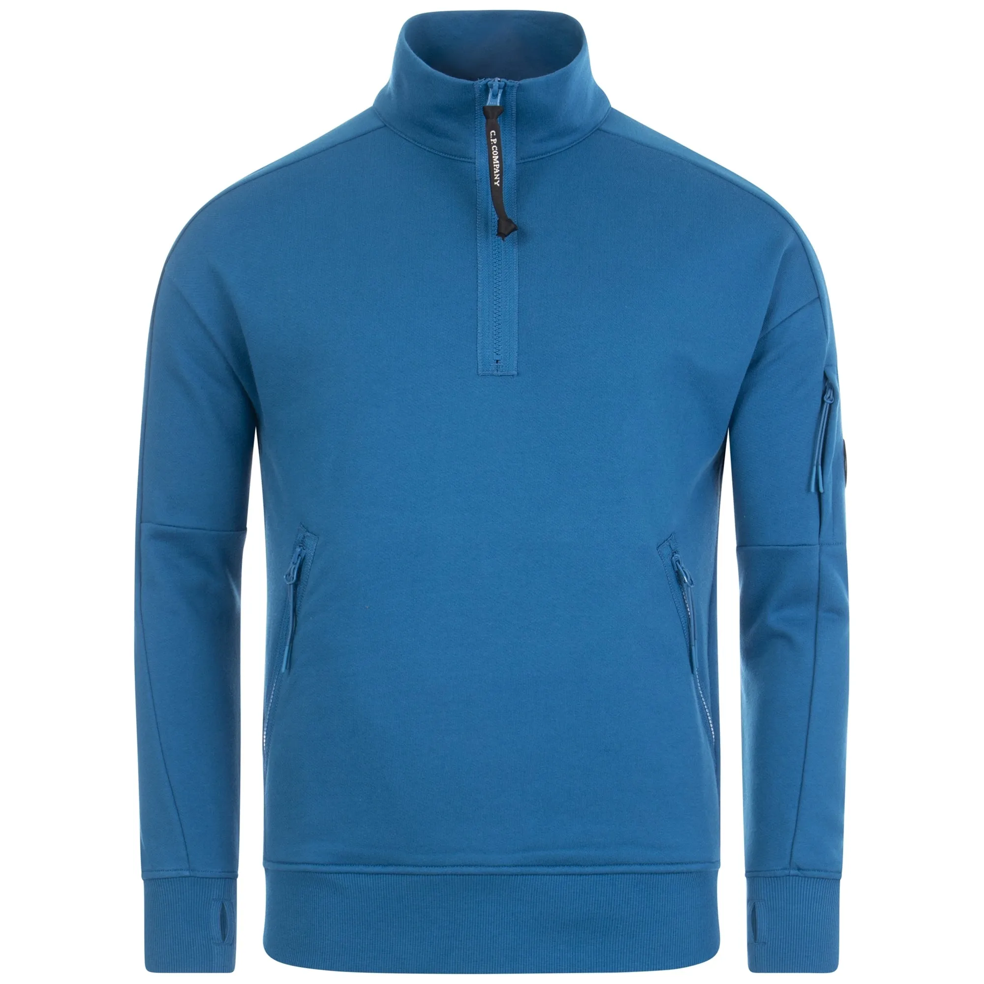 Diagonal Raised Fleece Quarter Zip Lens Sweatshirt