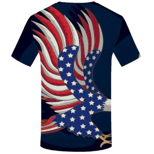 Eagle T shirts Men Usa Tshirts Cool Black T shirts Funny American Flag Shirt Print Animal T-shirts 3d Short Sleeve Fashion