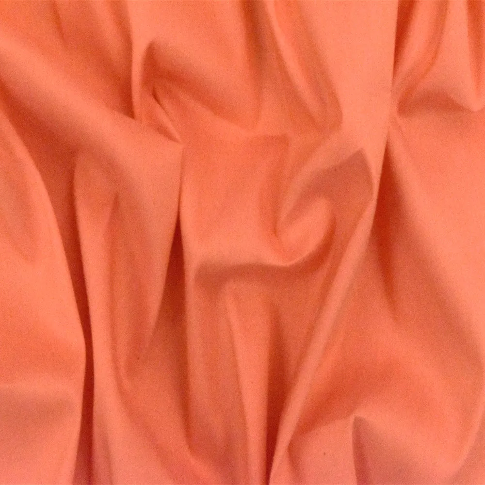 Electric Orange Solid Stretch Cotton Blend Broadcloth Woven Fabric