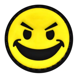 Evil Smiley Face Patch Yellow