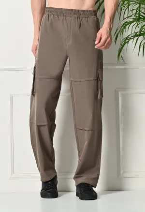 FITINC All Weather 6 Pocket Cargo Pants for Men - Coffee Brown