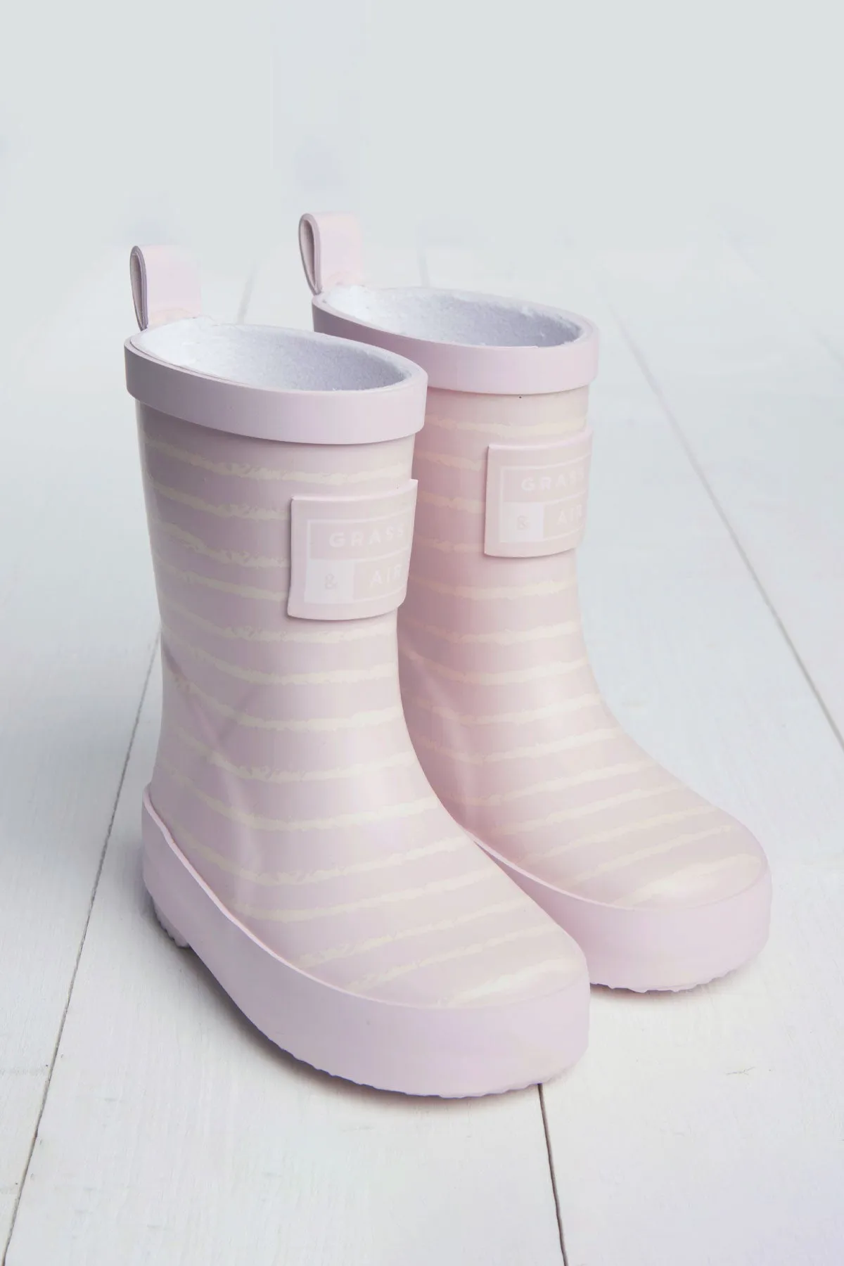 GRASS & AIR - Breton Stripe Wellies - Pink