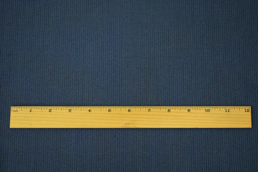 Gray-Blue-Multi Wool-Poly Stripe Texture Woven Shirting Fabric