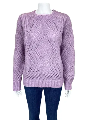 Heartloom from Evereve, Women's Open Stitch Sweater, Lilac Marl, With Tags, Size M