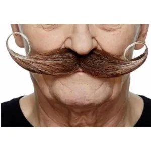 Hook Moustache - Brown/White