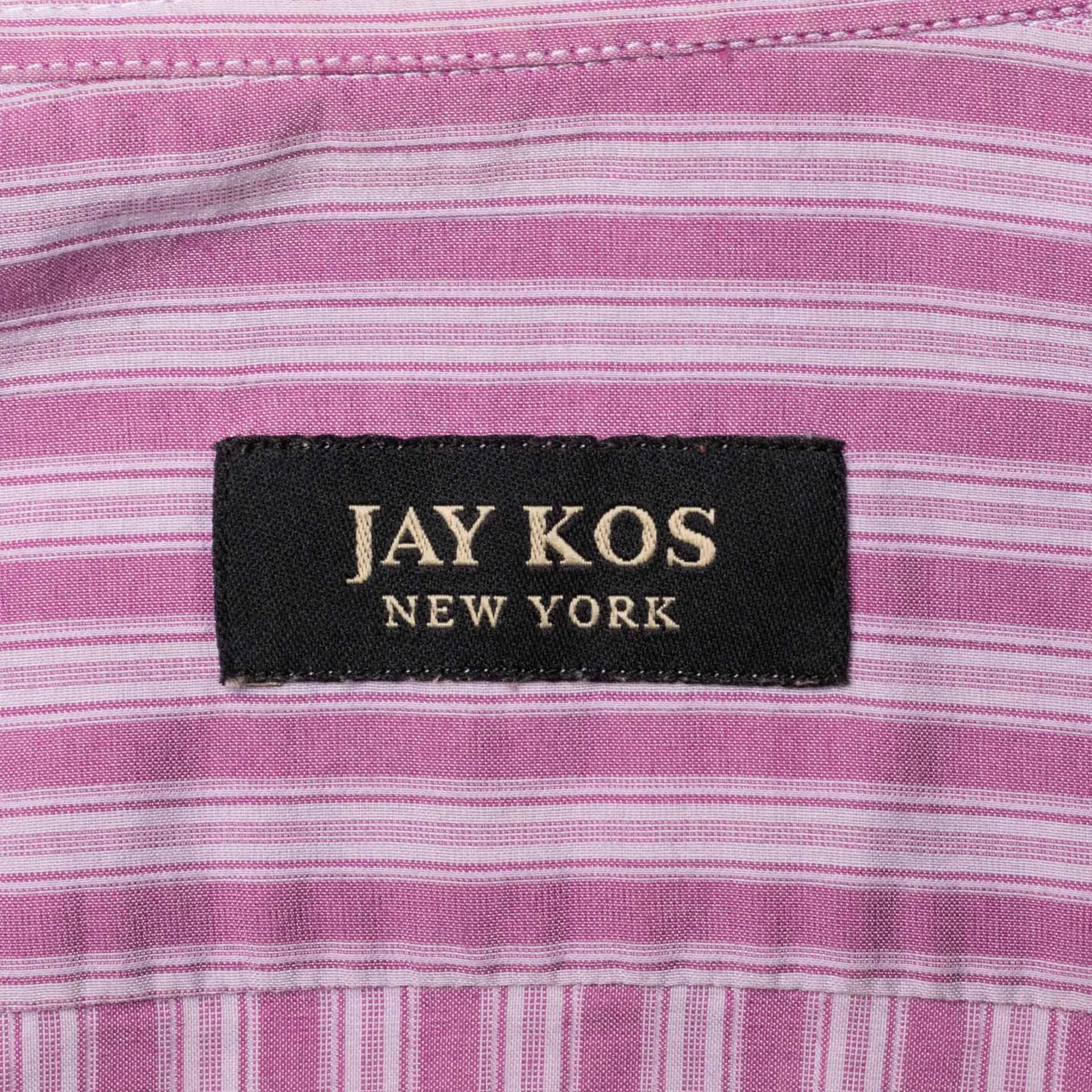 JAY KOS New York Mallow Striped Cotton-Silk Shirt EU 42 US 16.5