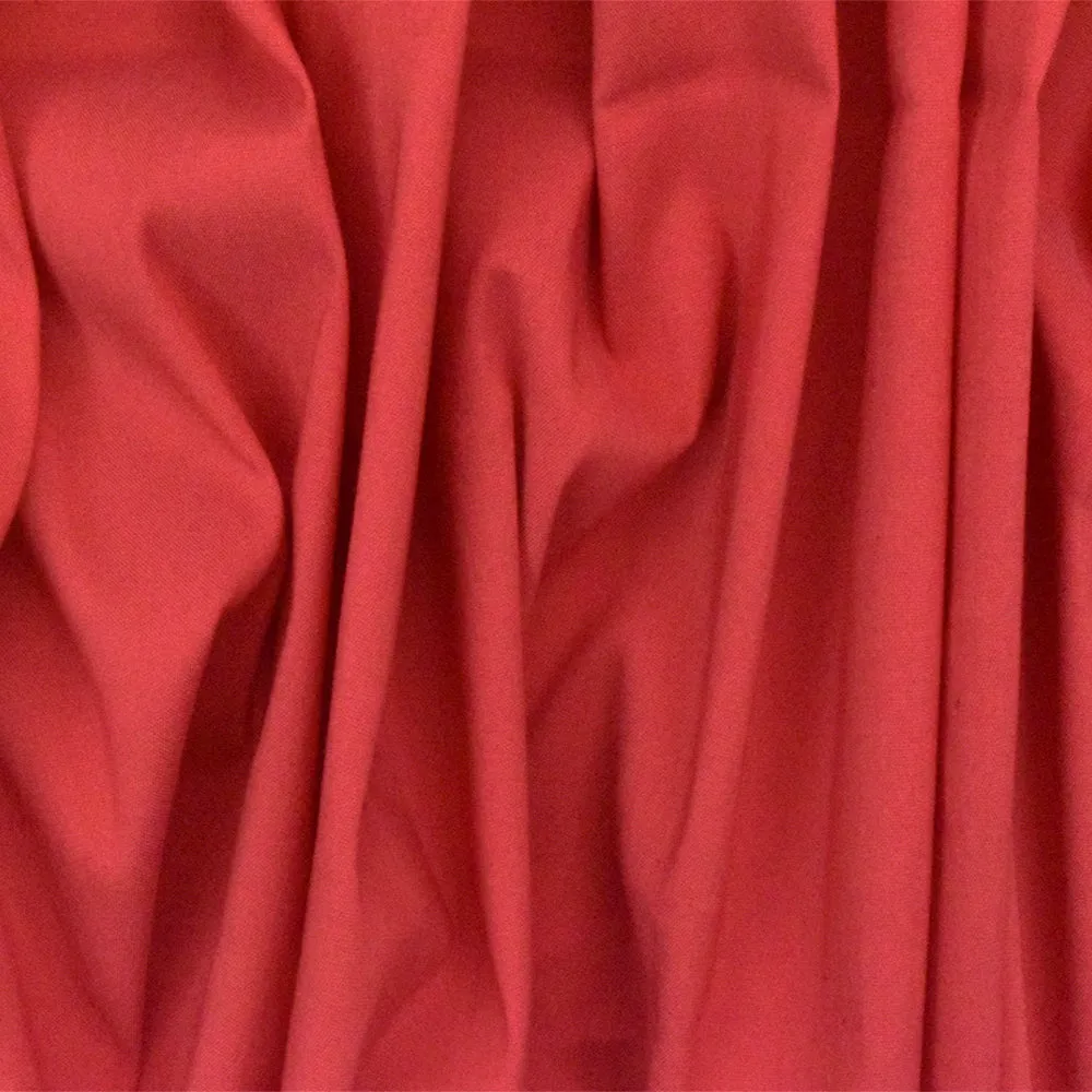 Knight Red Solid Stretch Cotton Blend Broadcloth Woven Fabric