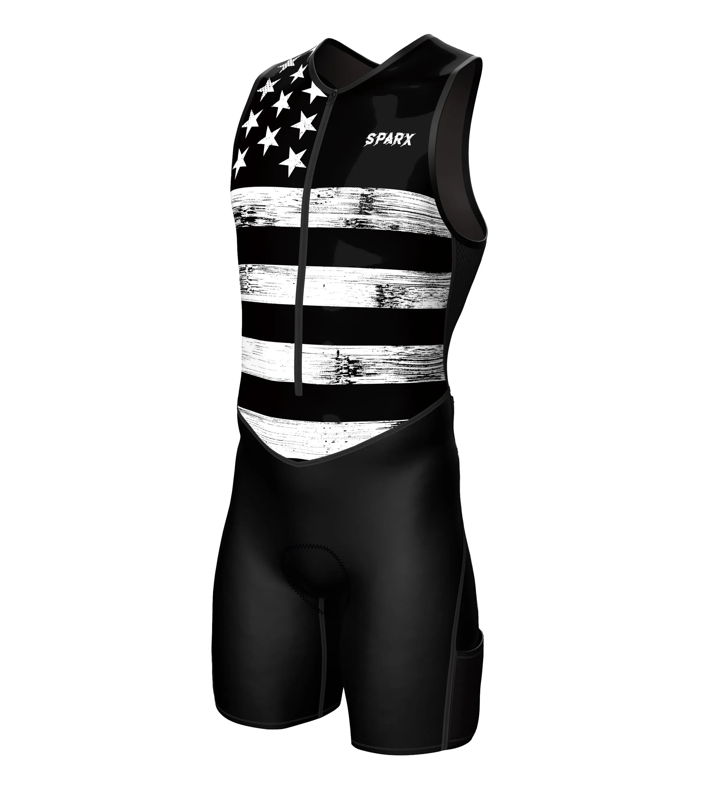 Men Us Flag Triathlon Suit