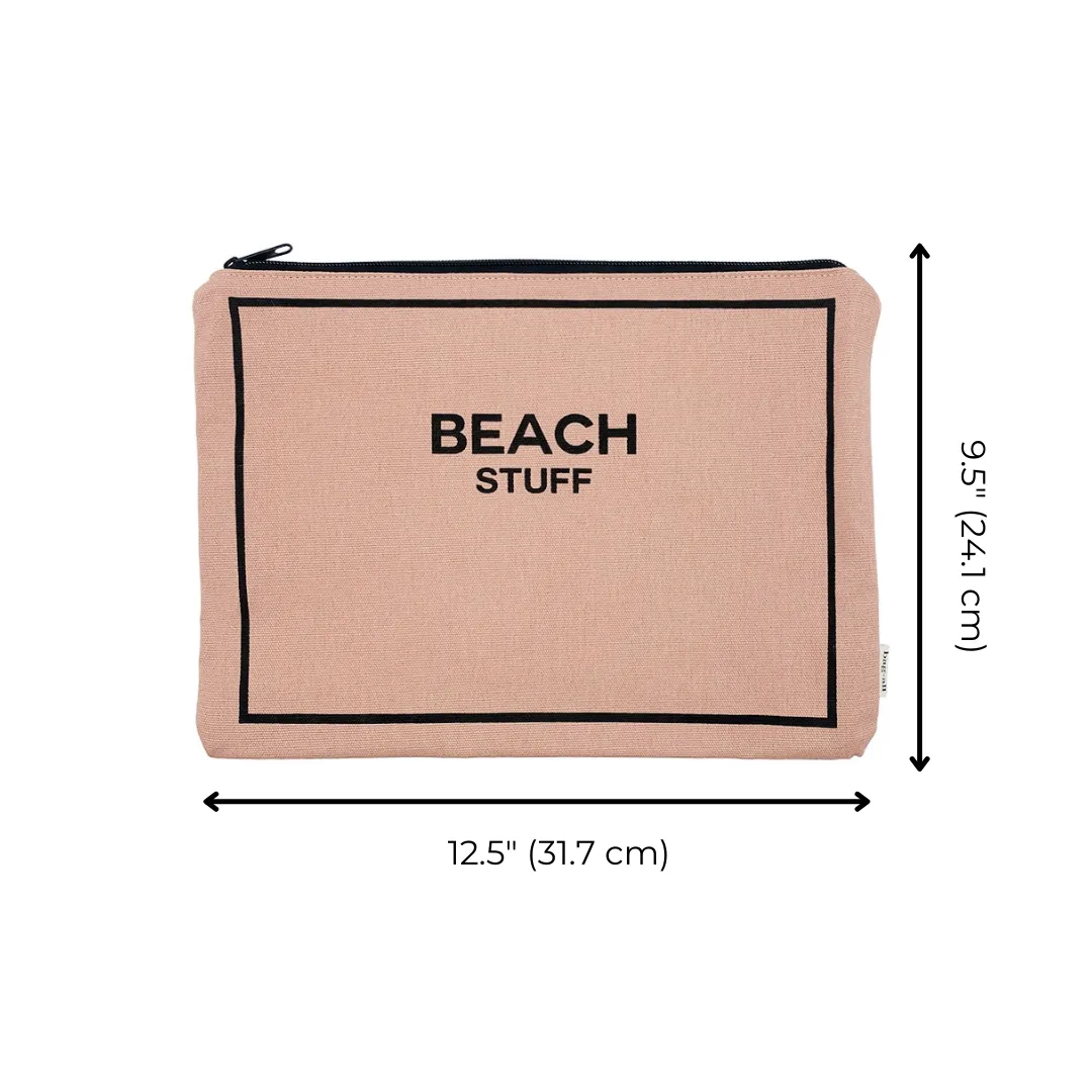 Monogram Beach Pouch for Bathing Suits and Sunscreen, Pink/Blush