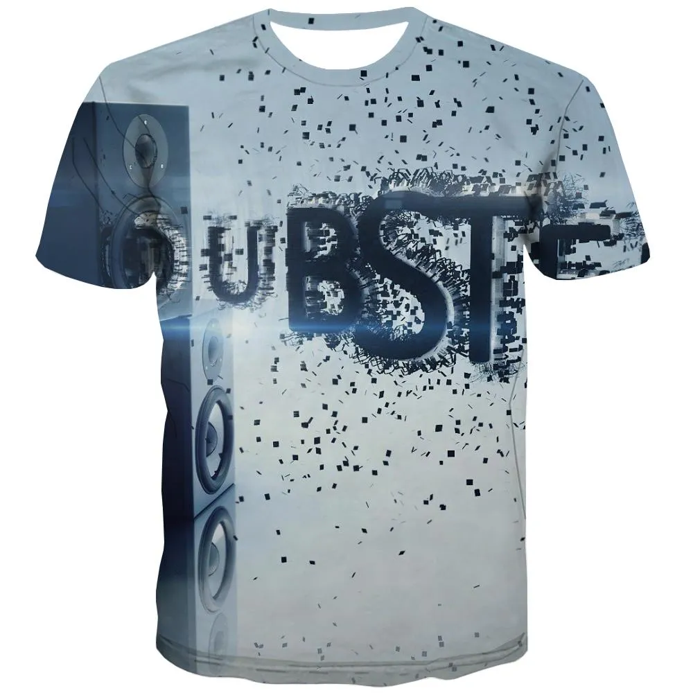 Music T shirts Men Instrument Tshirts Casual Retro T-shirts 3d Electronic Tshirt Printed