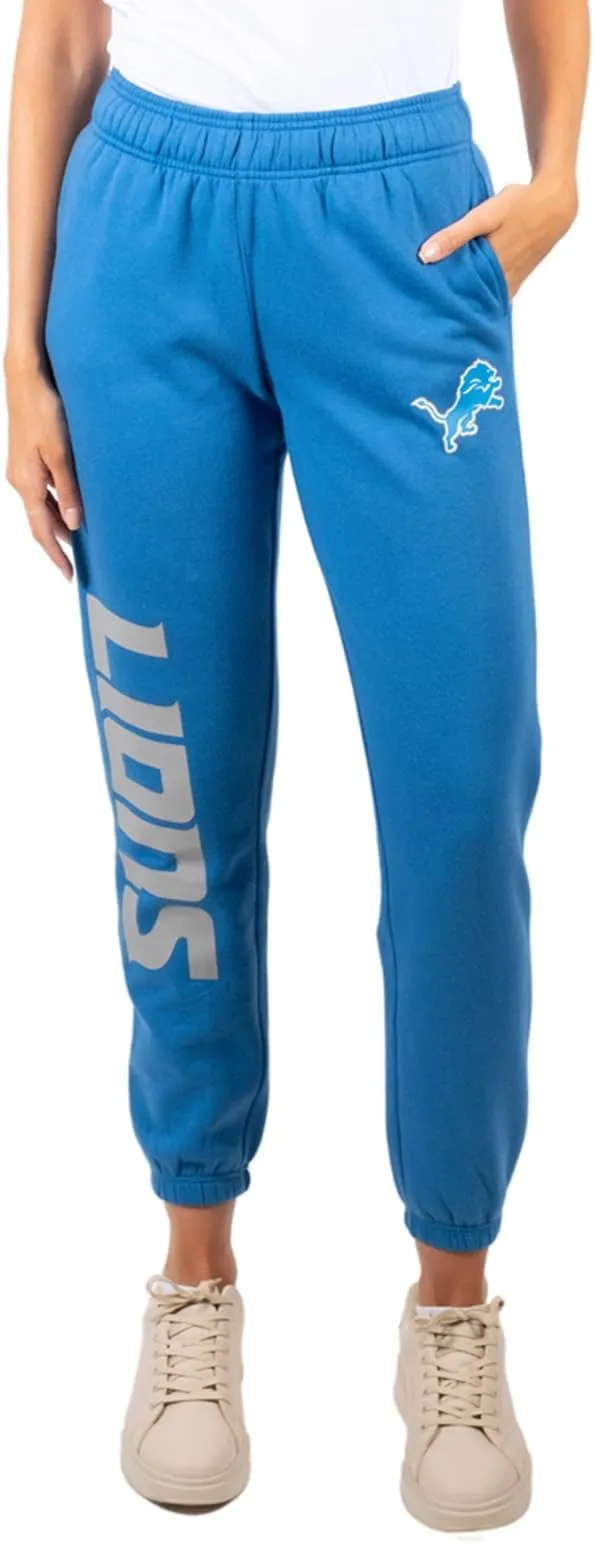 NFL Official Women's Super Soft Fleece Jogger Sweatpants|Detroit Lions