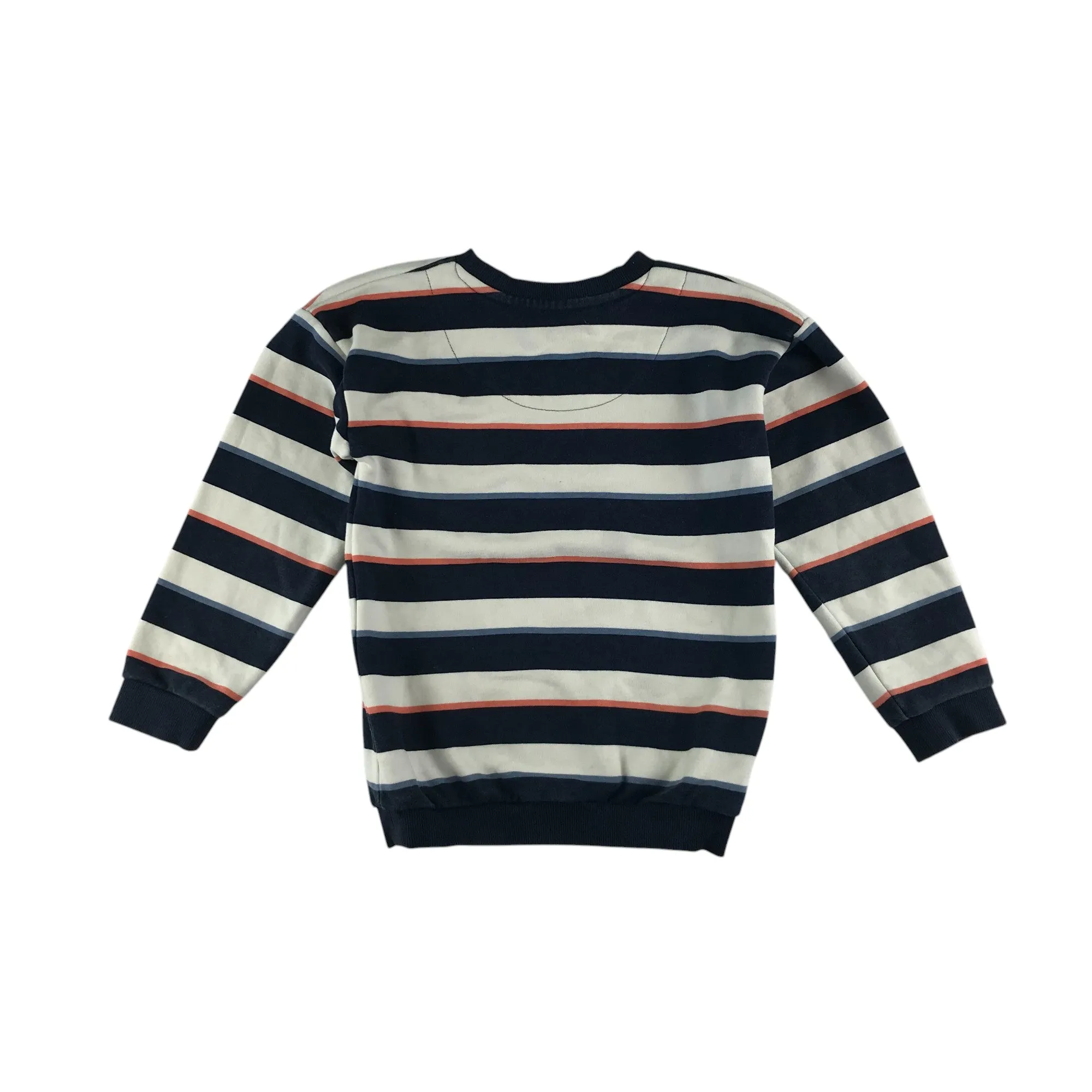 Nutmeg sweater 6-7 years navy and white stripy