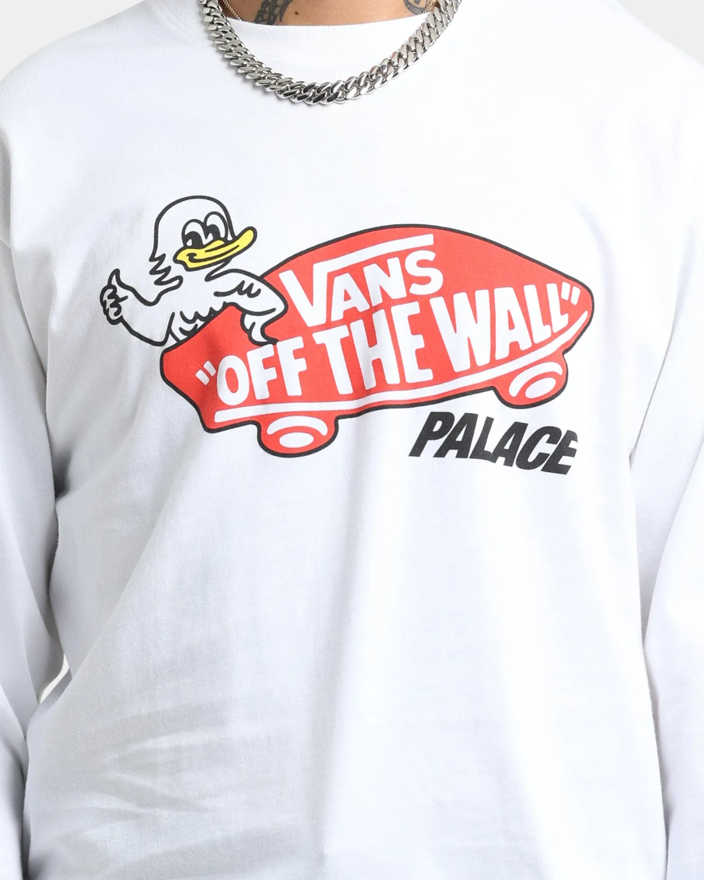 Palace Palace X Vans Duck Out Long Sleeve Shirt White