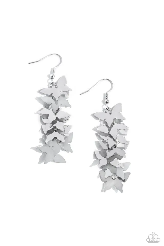 Paparazzi Earring ~ Aerial Ambiance - Silver