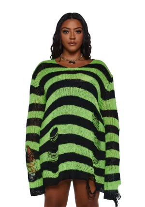 Plus Favorite Haunt Striped Sweater