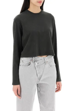 "cropped long-sleeved mason t