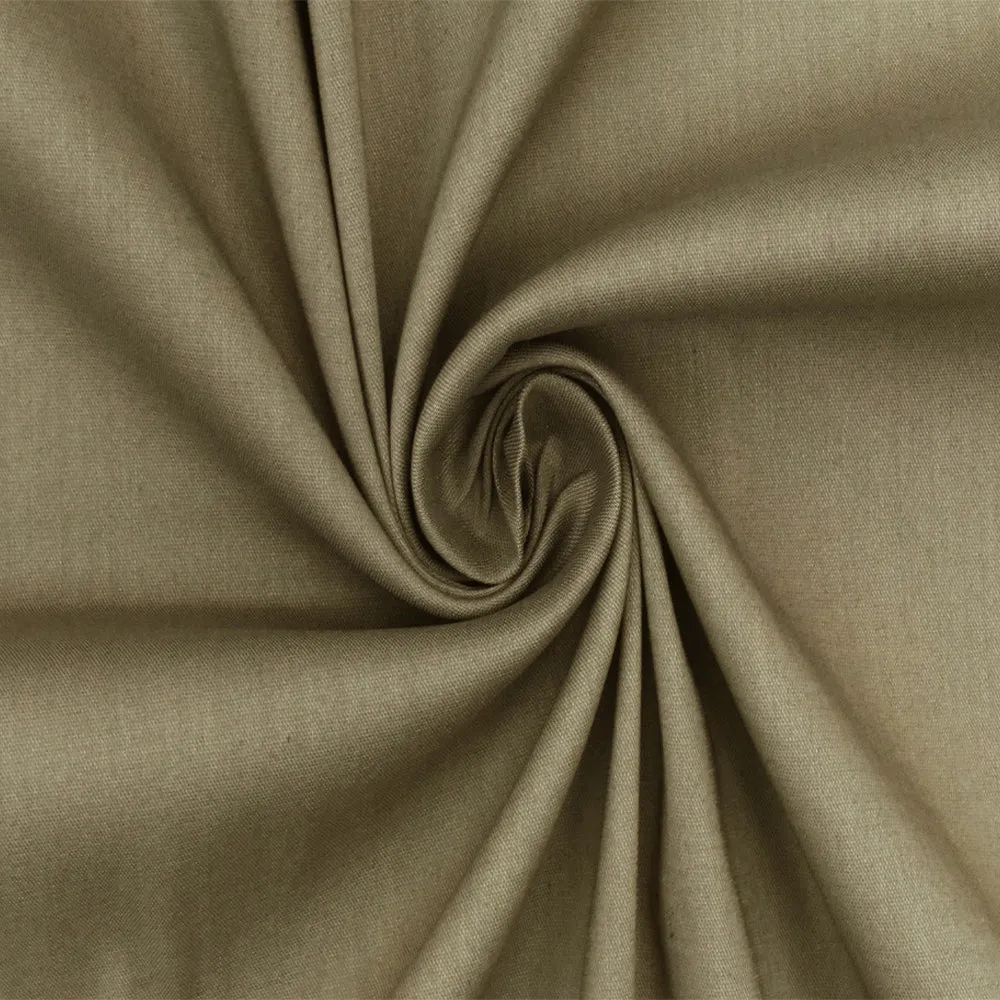 Sandcastle Brown Stretch Cotton Blend Broadcloth Fabric