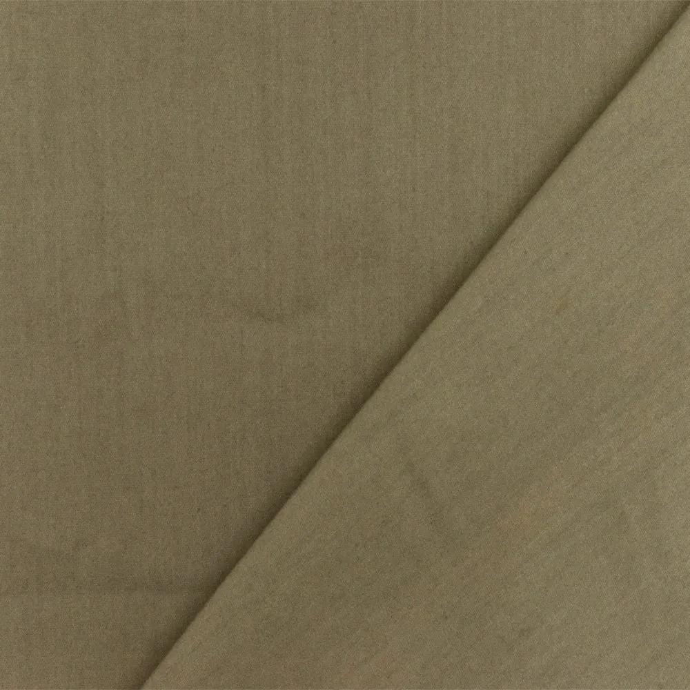 Sandcastle Brown Stretch Cotton Blend Broadcloth Fabric