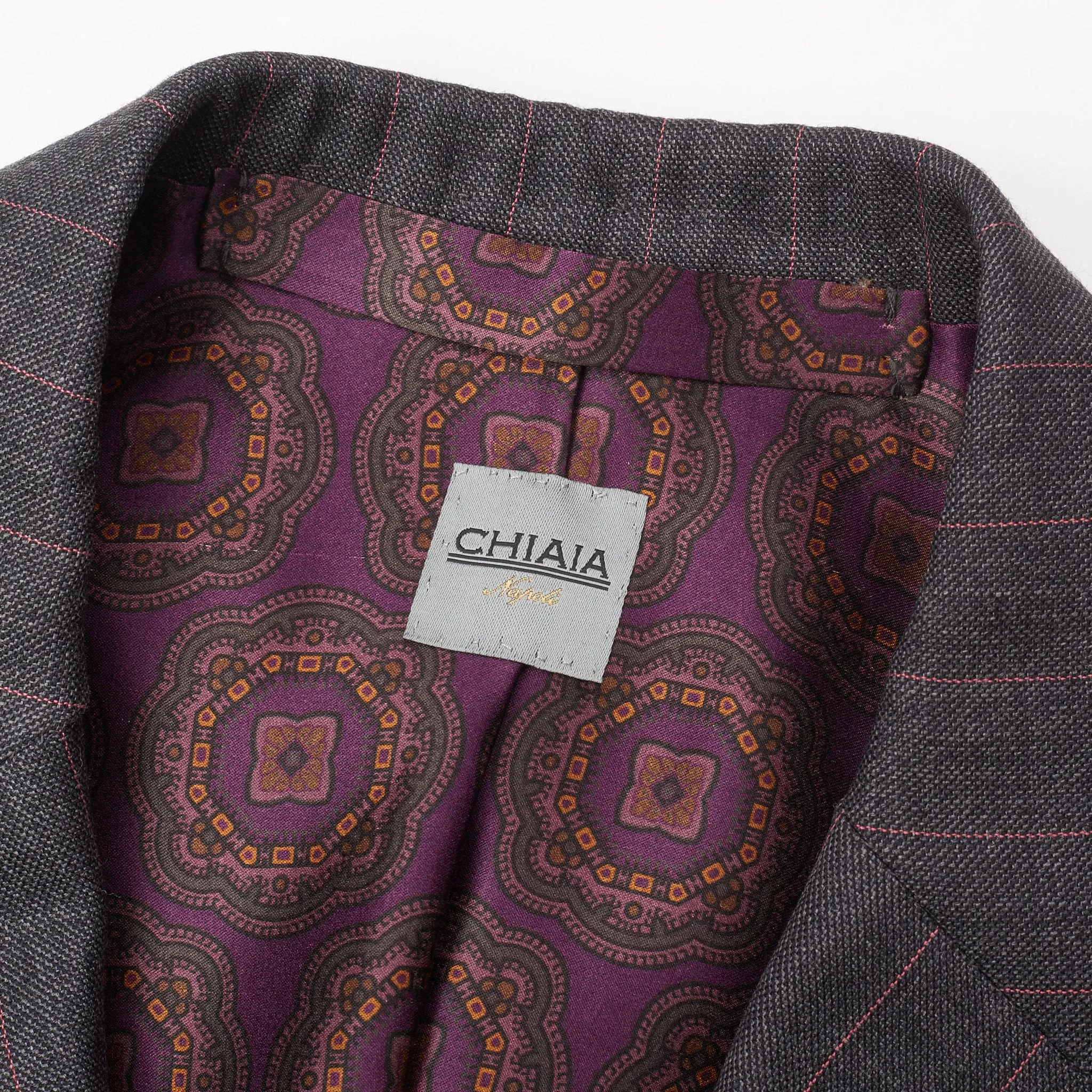 Sartoria CHIAIA Bespoke Handmade Bespoke Gray Striped Wool Suit EU 50 NEW US 40