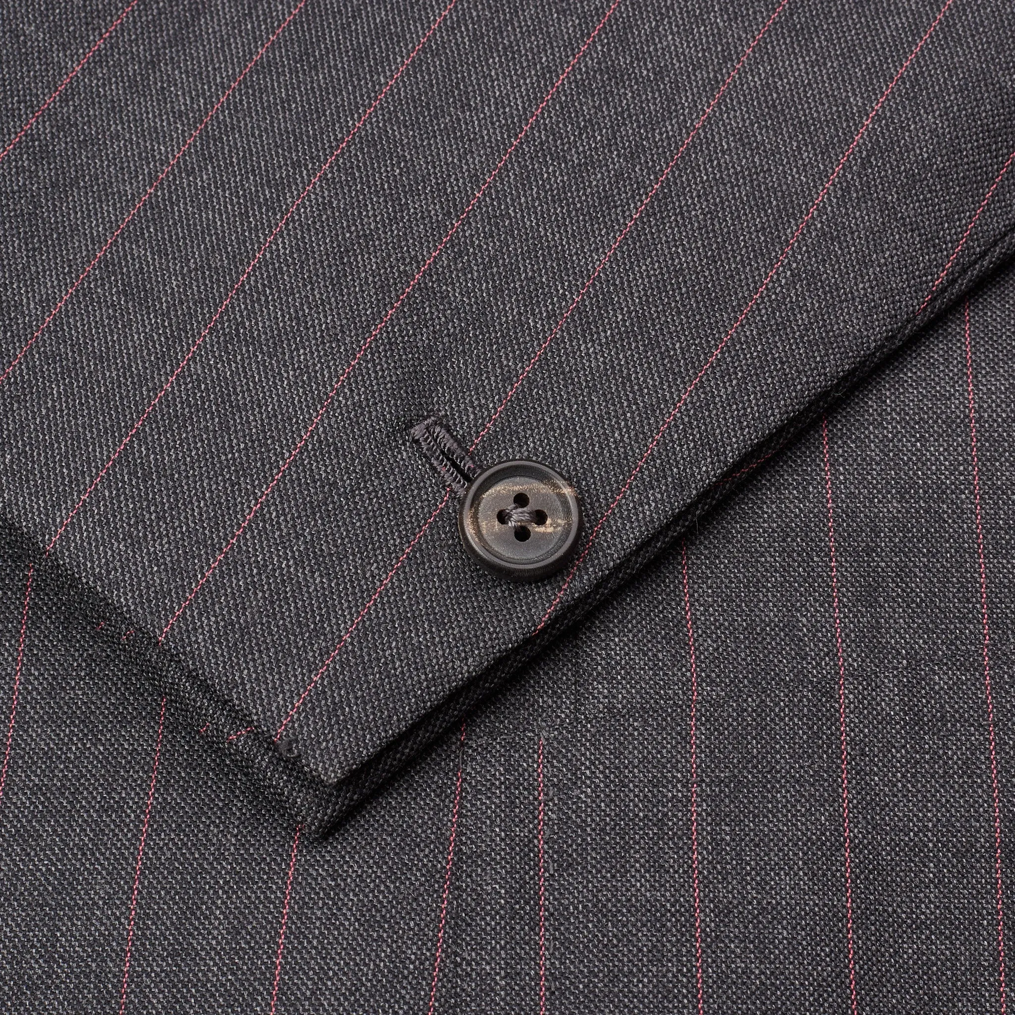 Sartoria CHIAIA Bespoke Handmade Bespoke Gray Striped Wool Suit EU 50 NEW US 40