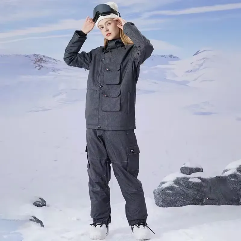 Simple Windproof Snow Suits Fit Slim Snowwear