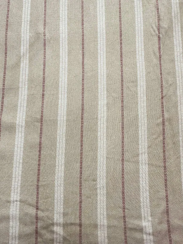 Tan Stripe Print Rayon Challis Fabric