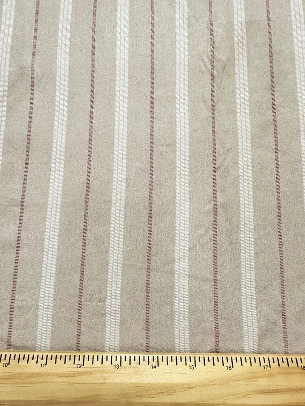 Tan Stripe Print Rayon Challis Fabric