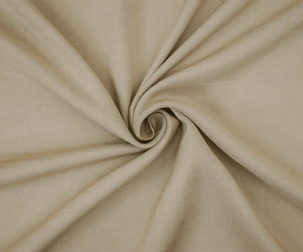 Taupe Khaki Beige Rayon Challis Solid Woven Fabric