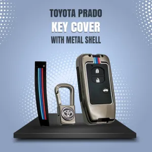 Toyota Prado Key Cover With Metal Shell 3 Buttons - Model 2009-2022