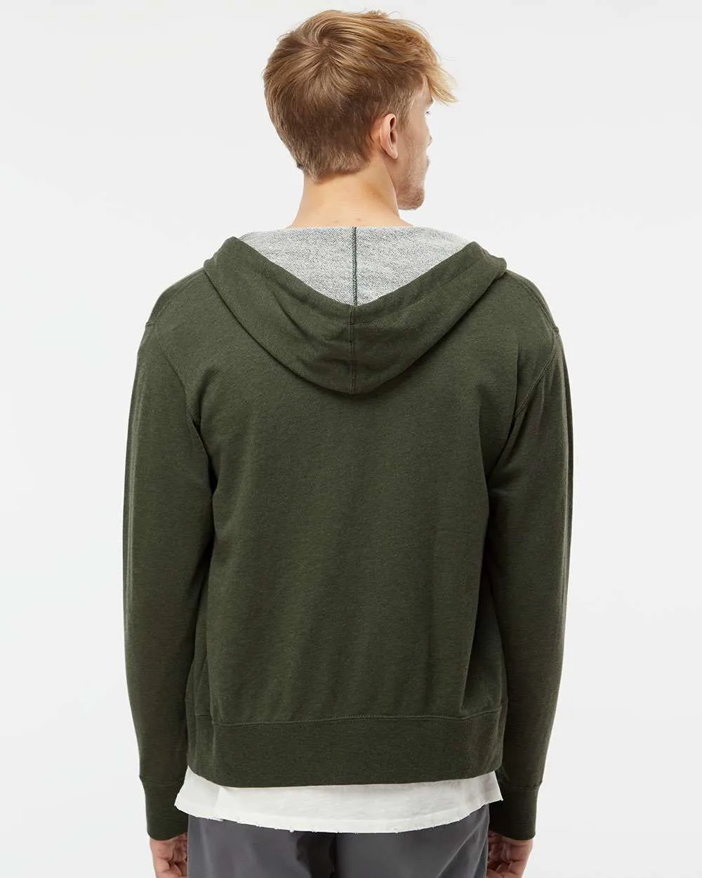 Unisex Heathered French Terry Full-Zip Hooded Sweatshirt