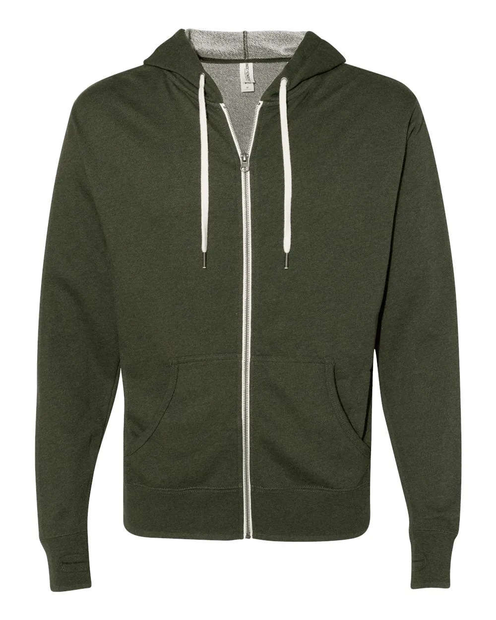 Unisex Heathered French Terry Full-Zip Hooded Sweatshirt