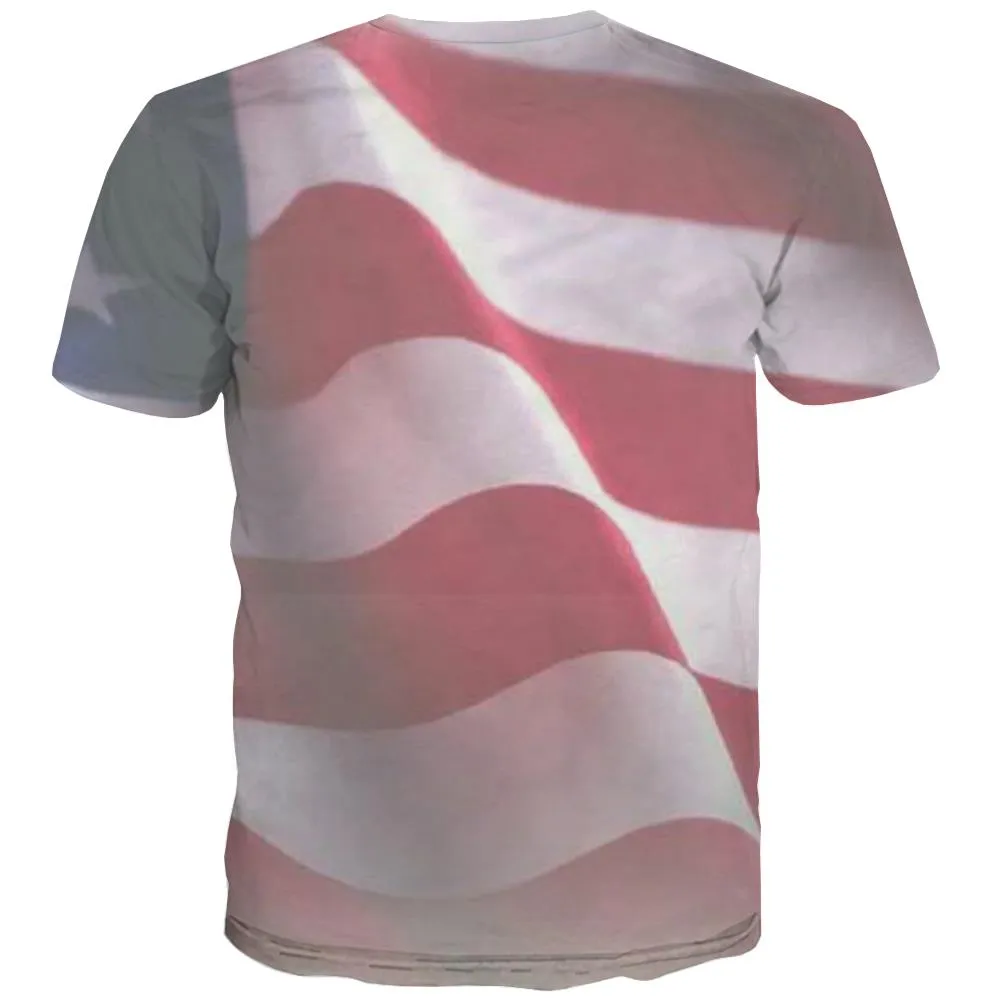 USA T shirts Men Flag Tshirt Anime Statue T-shirts 3d Country Tshirts Cool