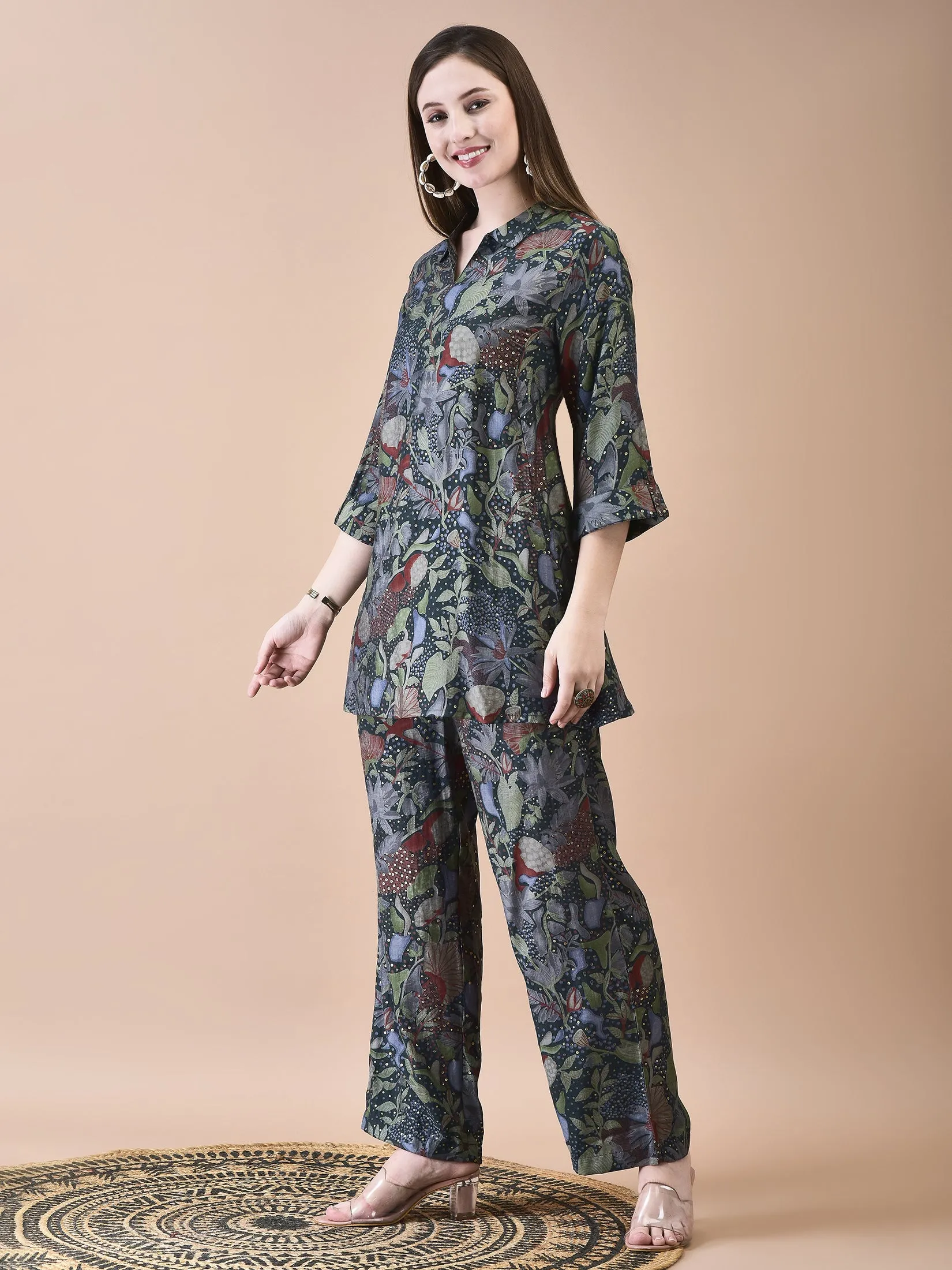 Women Muslin Multicolor Floral Print Co-Ord Set