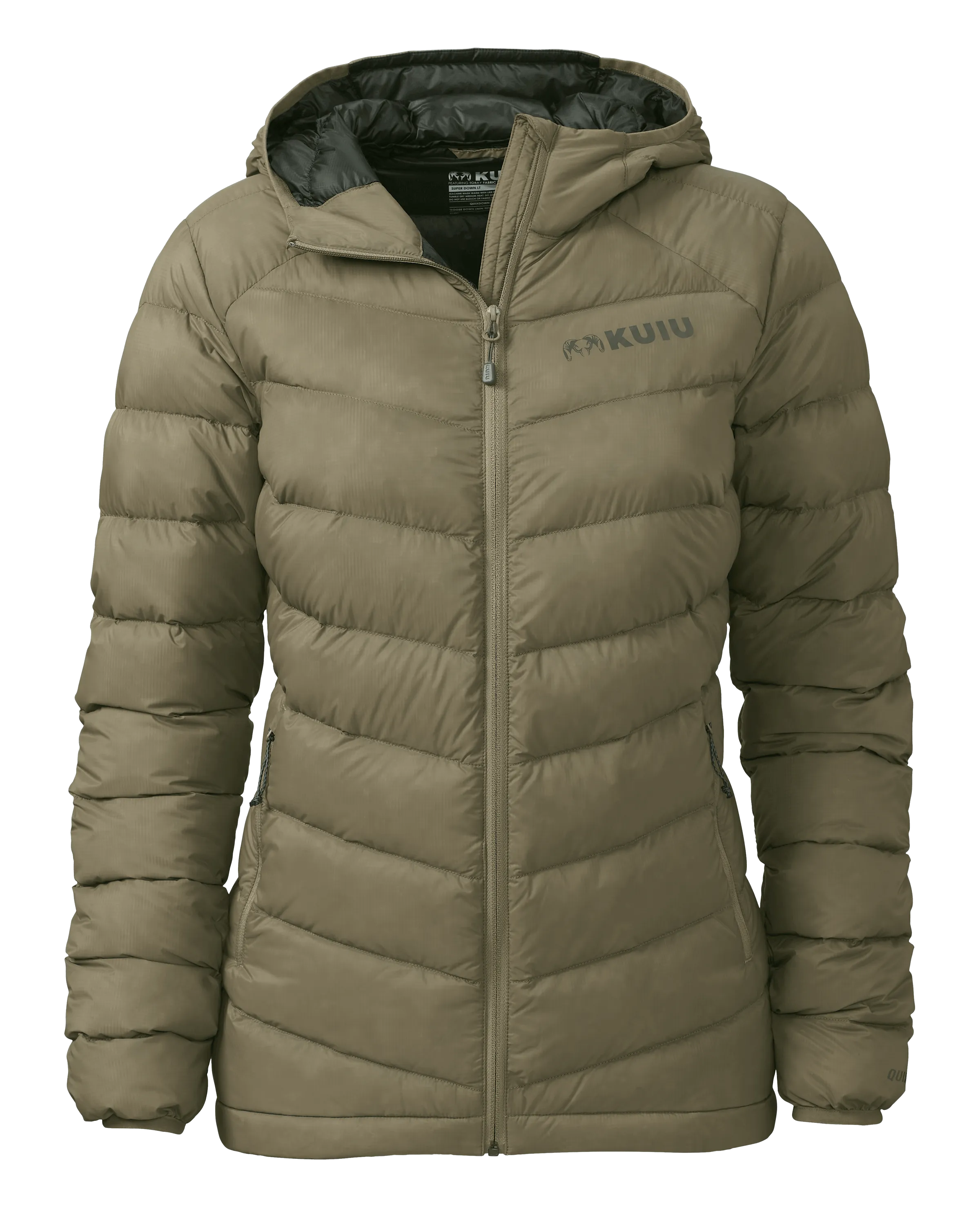 Women's Super Down LT Hooded Jacket | Khaki